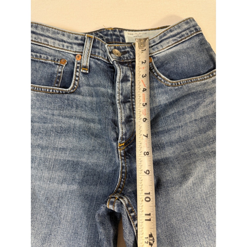 Rag & Bone Logan High Rise Straight Leg Jeans Farrow Wash Blue 26 WDD21S2789K1FA - Picture 9 of 11